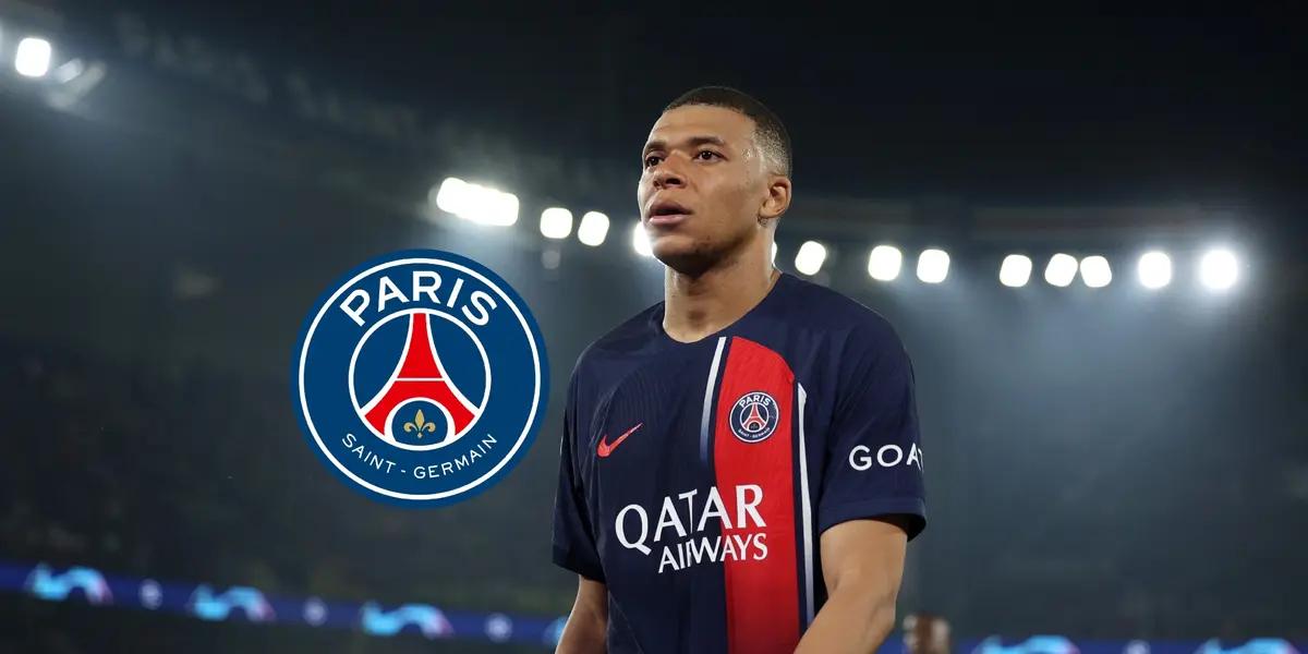 Kylian Mbappé looks at the PSG fans after being eliminated from the competition.