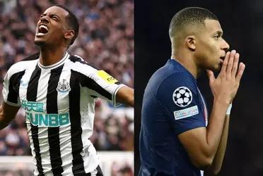 Kylian Mbappe's reaction to Newcastle's goal