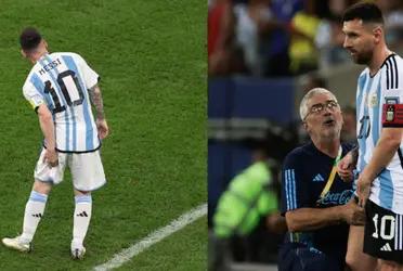 Lionel Messi could not finish the game against Brazil.