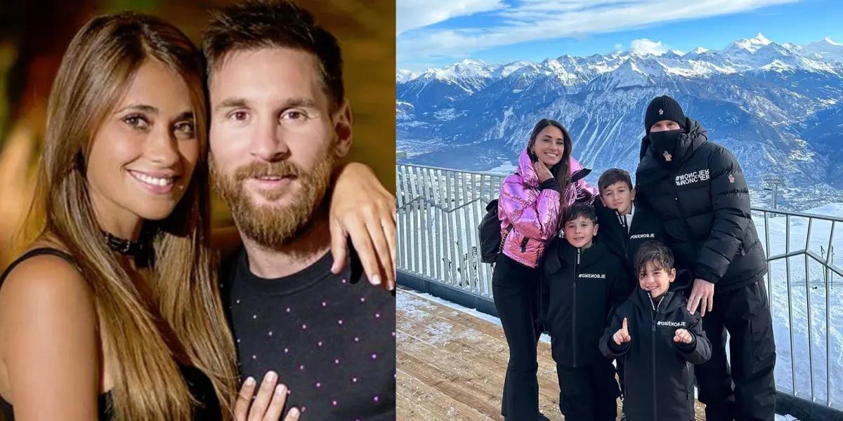 Lionel Messi enjoyed his vacation with his family.