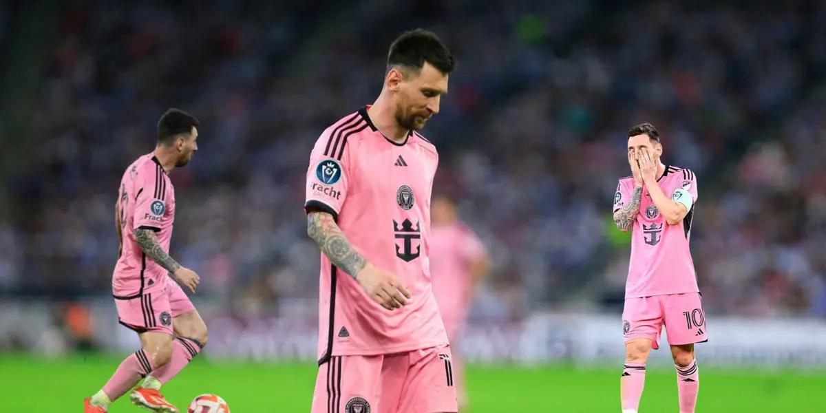 Lionel Messi had a tough game against Monterrey in Mexico and showed frustration.