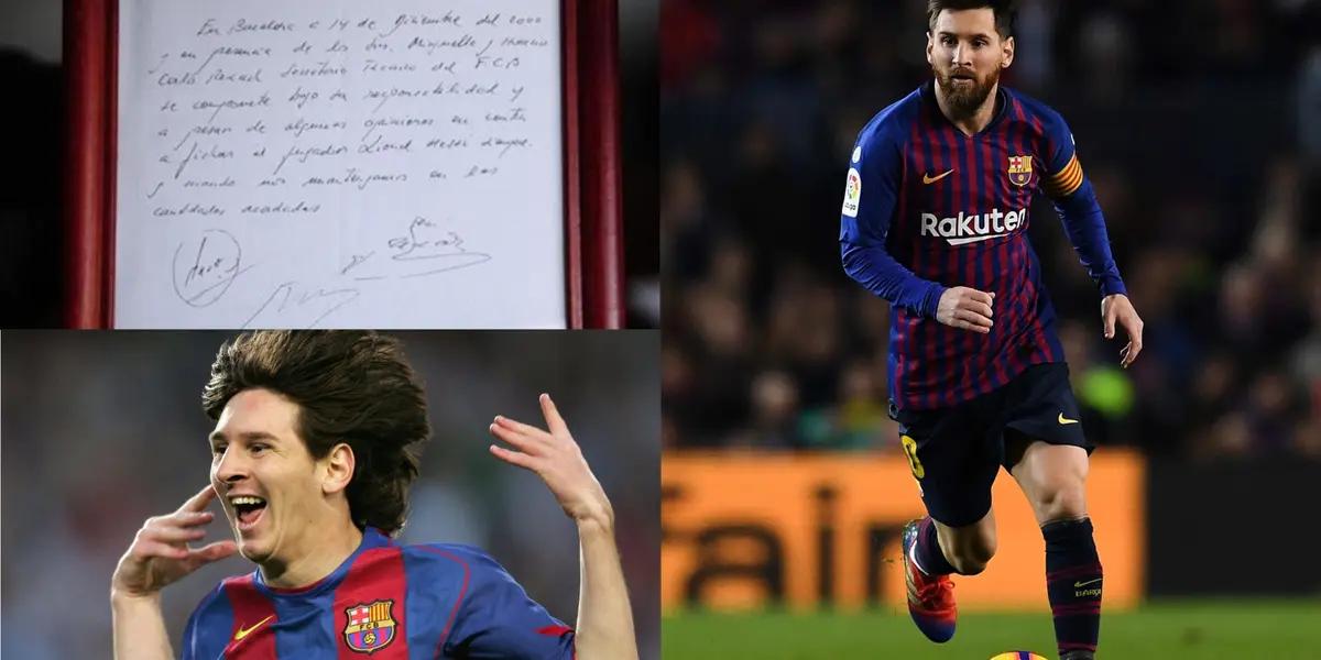 Lionel Messi's napkin will be going for auction but son of agent will try to spot it.