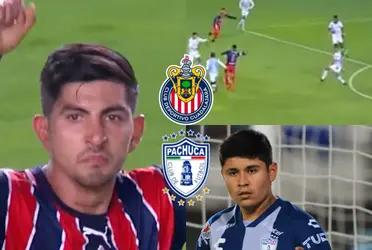 Lopez's reaction to Victor Guzman's incredible goal for Pachuca's Tuzos