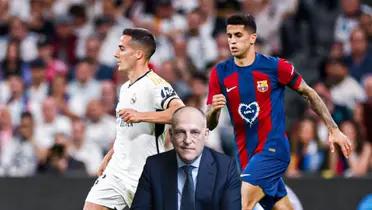 Lucas Vasquez and Joao Cancelo in El Clasico match at the Santiago Bernabeu.