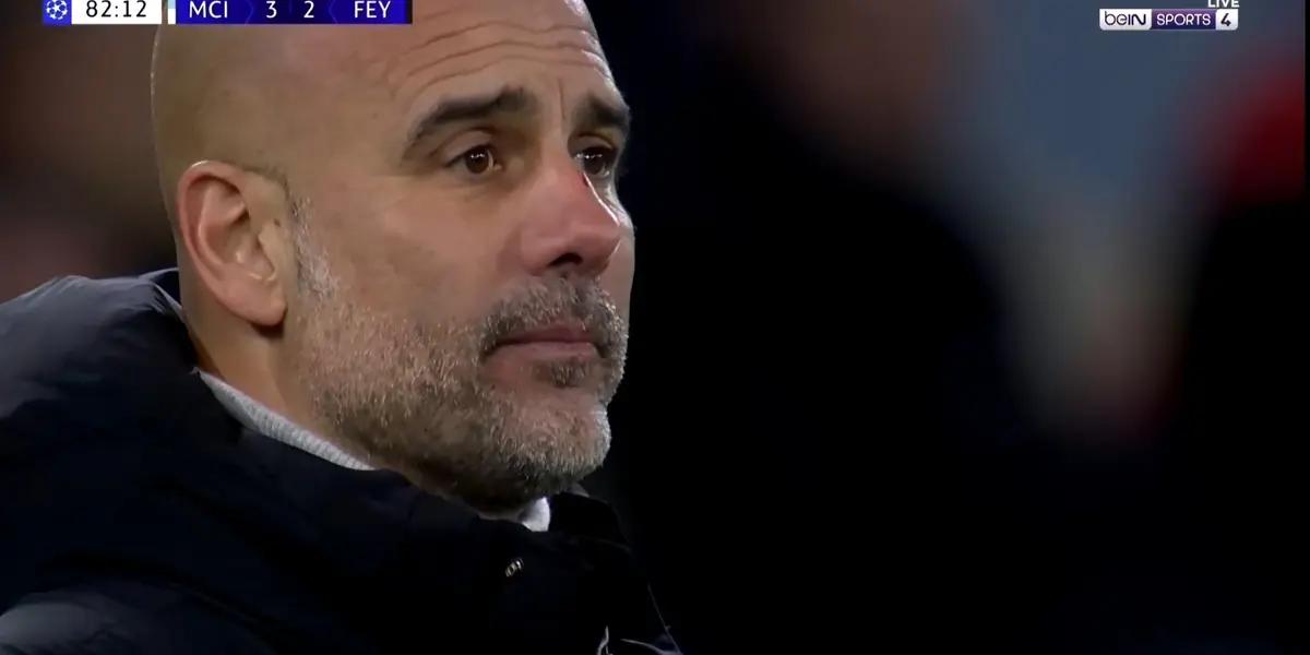 Manchester City manager showed his anger due to defensive lapses in Champions League match