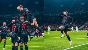 Manchester City wins 3-1 in the 1st leg of the Champions League round of 16 against Copenhagen.