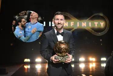 Manchester City's Portuguese midfielder disagrees with the award and questioned the reasons why they gave the Argentine the award.