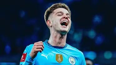 Manchester City's young star shone in Saturday's match against Salford, scoring three goals