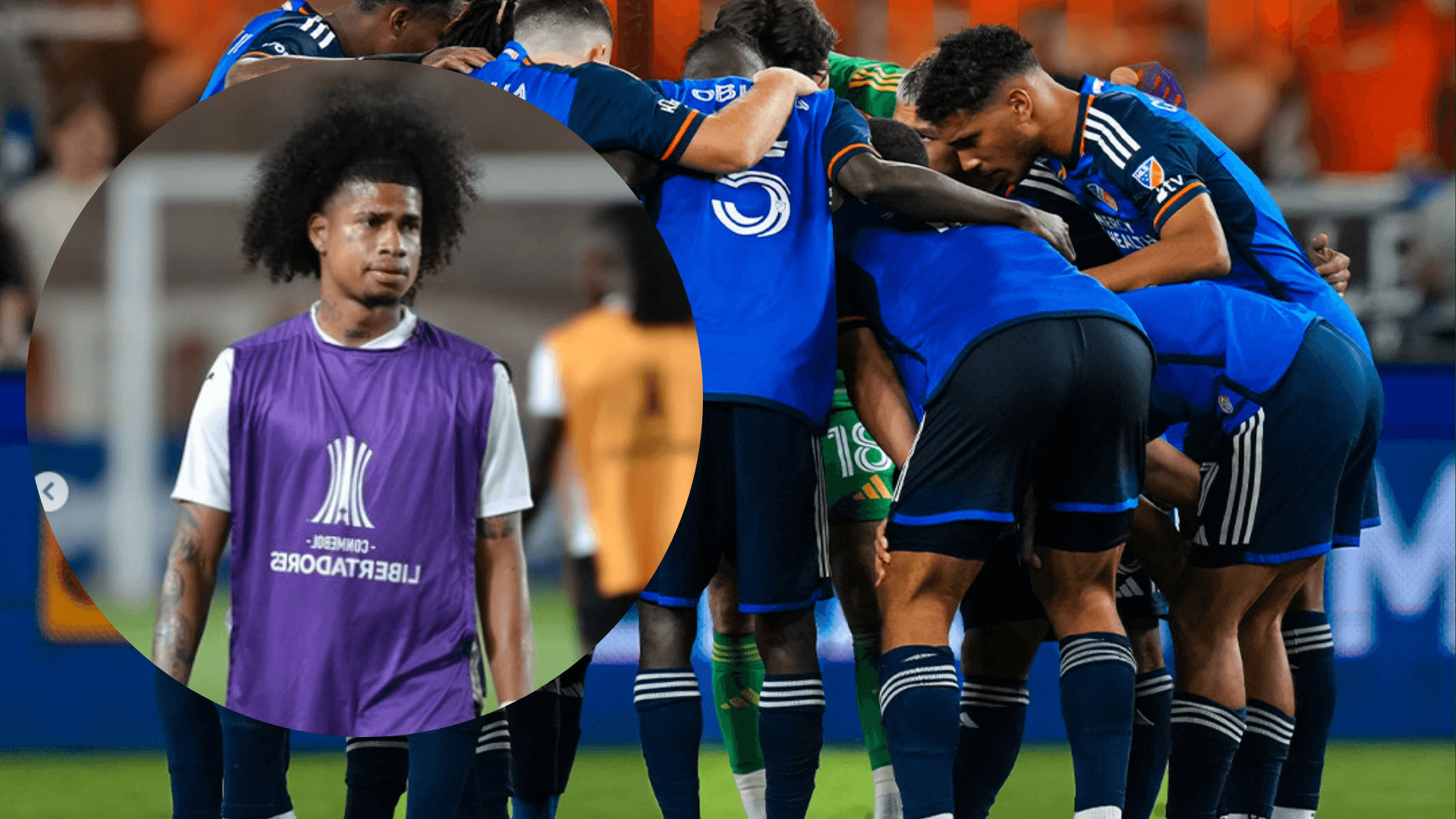Marco Angulo and Cincinnati FC players. Photo: networks