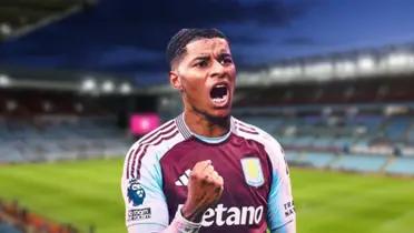 Marcus Rashford with Aston Villa