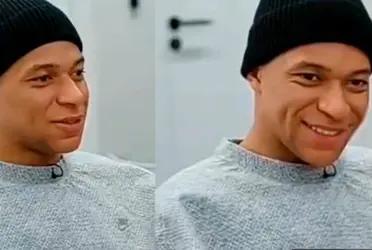 Mbappé's reaction after hearing a girl say that his favorite club is Barça.