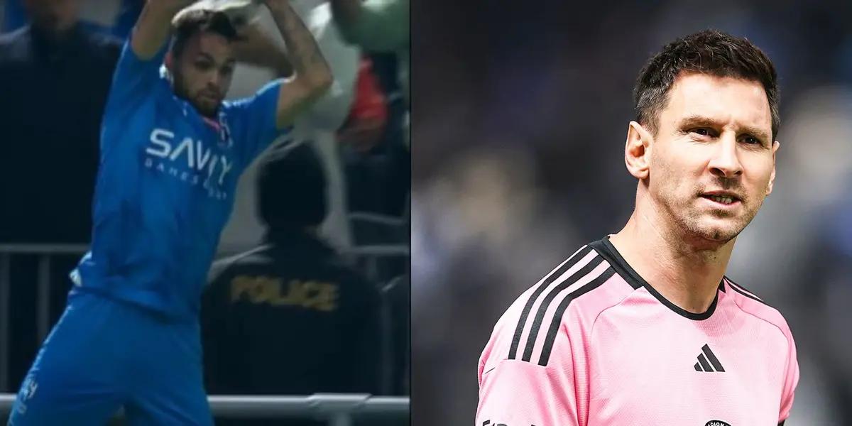 Messi's reaction to the iconic Cristiano´s SIUU celebration against Inter Miami