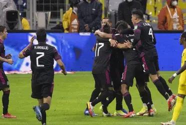 Mexico's national team defeated Jamaica as visitors