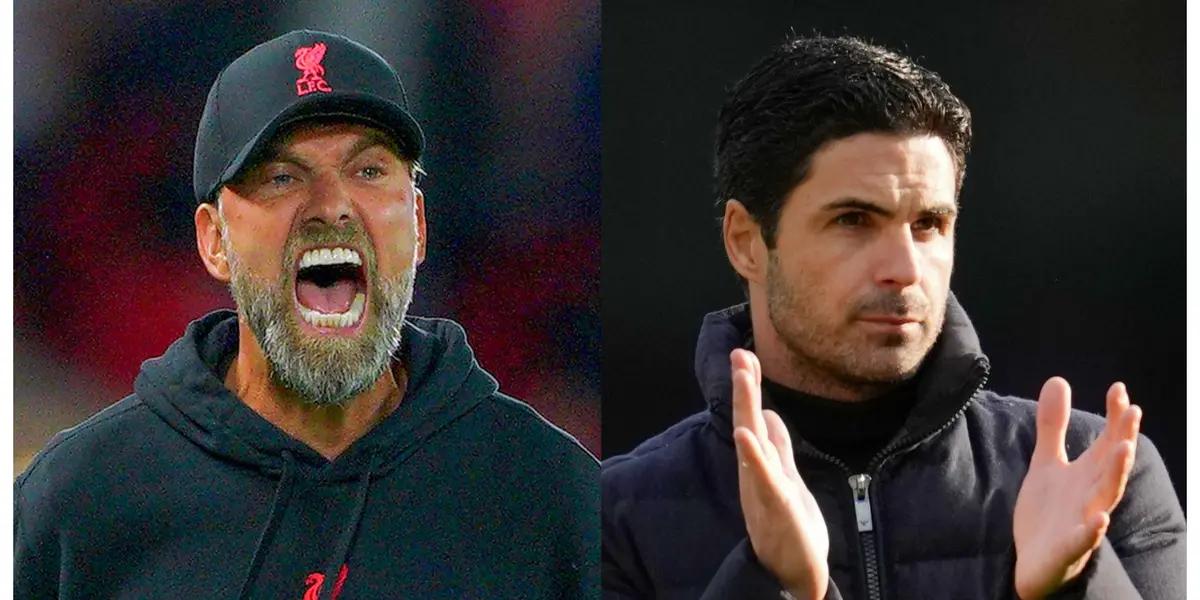 Mikel Arteta and Jurgen Klopp