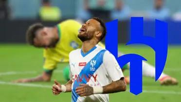 Neymar at the time of his knee injury with the Brazil national team in October 2023