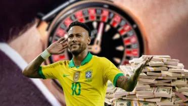 Neymar celebrating a goal with the Brazil national team