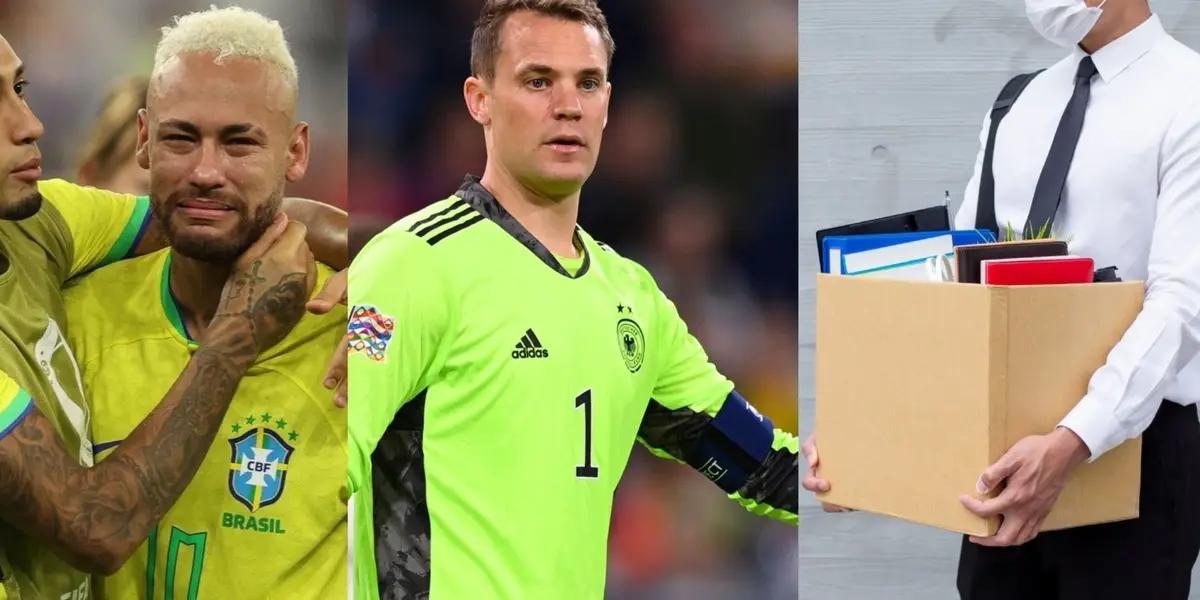 Neymar crying and Manuel Neuer with the Germany national team jersey.