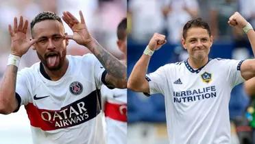 Neymar Jr. with the PSG jersey while Javie Hernández with the LA Galaxy jersey.