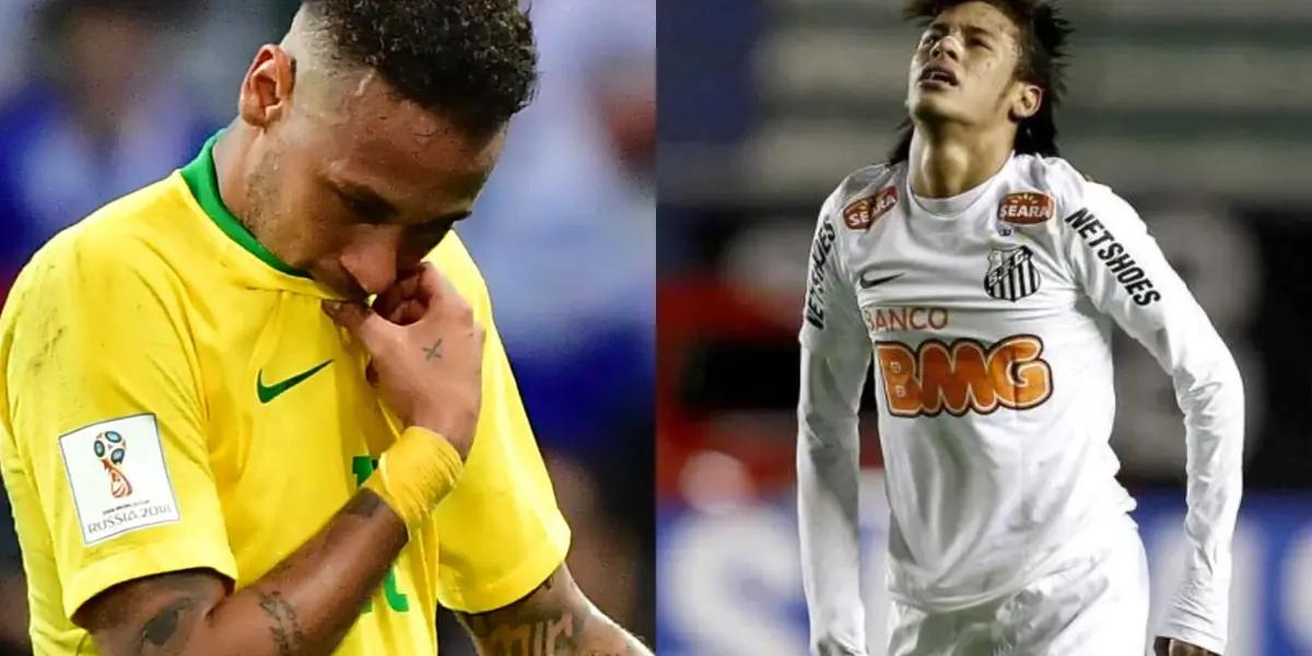 Neymar's reaction to seeing that his favorite team was relegated
