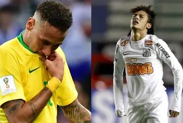 Neymar's reaction to seeing that his favorite team was relegated