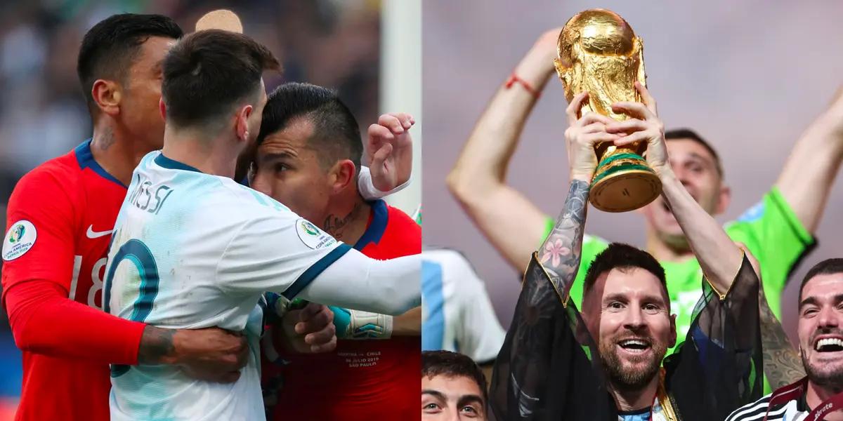 On the pitch he always had a tense relationship, but the Chilean surrendered at the feet of the Argentina captain.