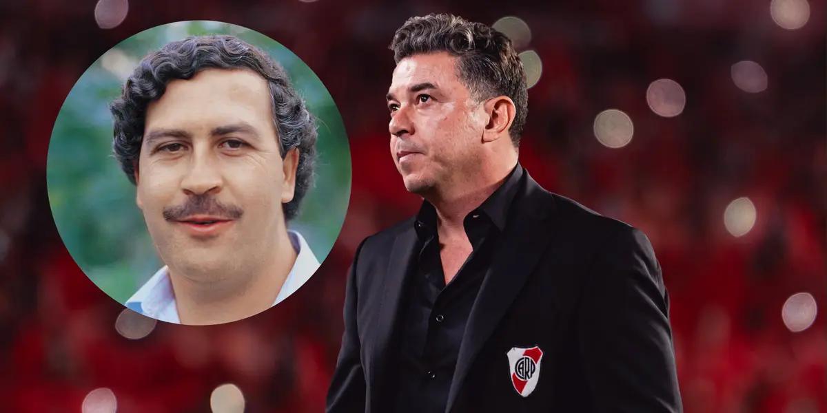 Pablo Escobar and Marcelo Gallardo. Photo: social networks of River and Revista Semana .