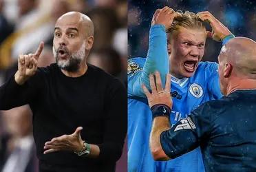 Pep Guardiola talked about the controversial referee decision