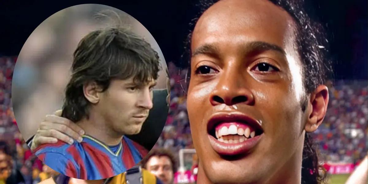 Photo: networks Lionel Messi and Ronaldinho.