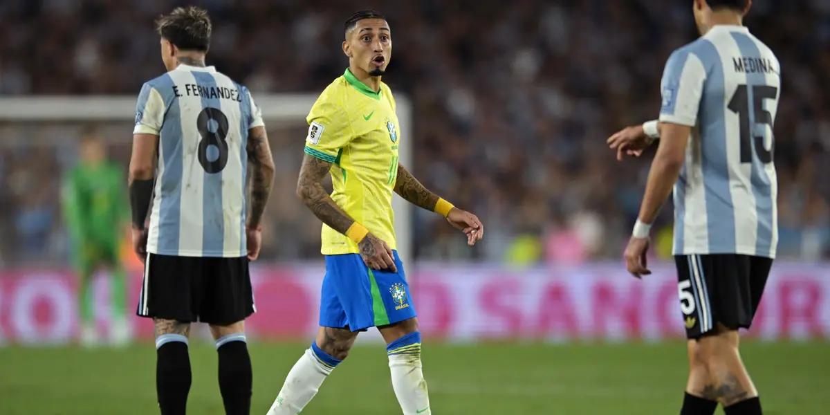 Raphinha comes under heavy criticism following Brazil's humiliating defeat to Argentina.