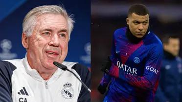Real Madrid coach Carlo Ancelotti reacts to rumors of Mbappé joining Real Madrid next season.