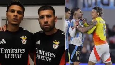 Richard Ríos y Nicolás Otamendi