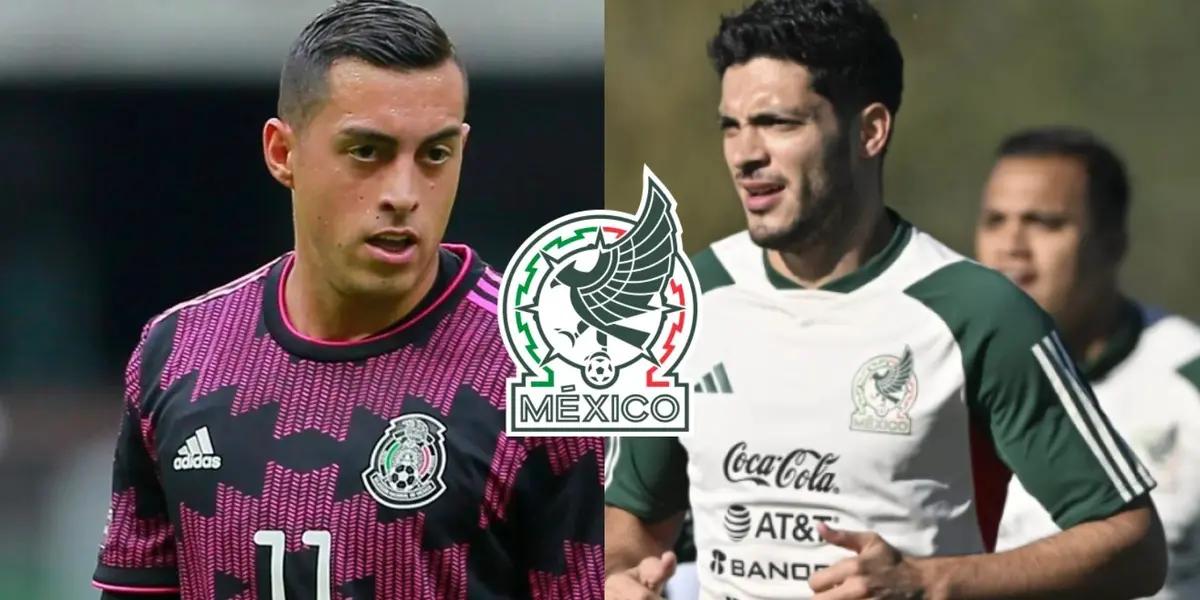Rogelio Funes Mori and his reaction when he saw Raul Jimenez back at El Tri training sessions