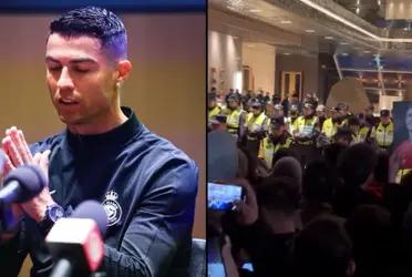 Ronaldo apologizes for the cancelled games in China as fans rushed to the hotel the Portuguese stayed in.