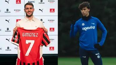 Santiago Gimenez and Joao Felix | Photos: @acmilan and @ChelseaFC