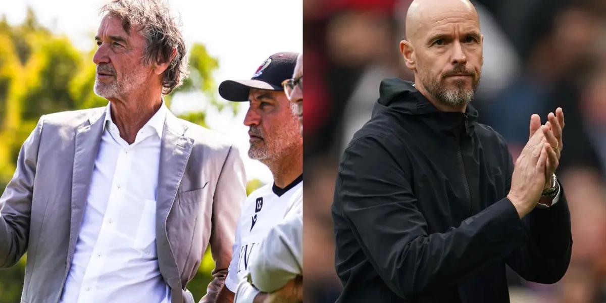 Sir Jim Ratcliffe along with the Manchester United board will decide on Erik Ten Hag at end of season.