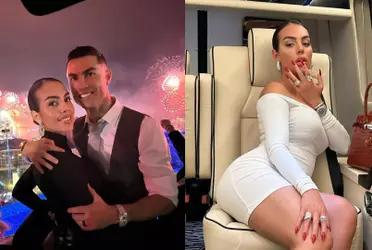 Spanish model Georgina Rodríguez surprised with a set of diamond jewelry.