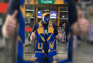 The 2021 Apertura champion was captured by the media in the capital of Nuevo León, ready to sign with his new team.