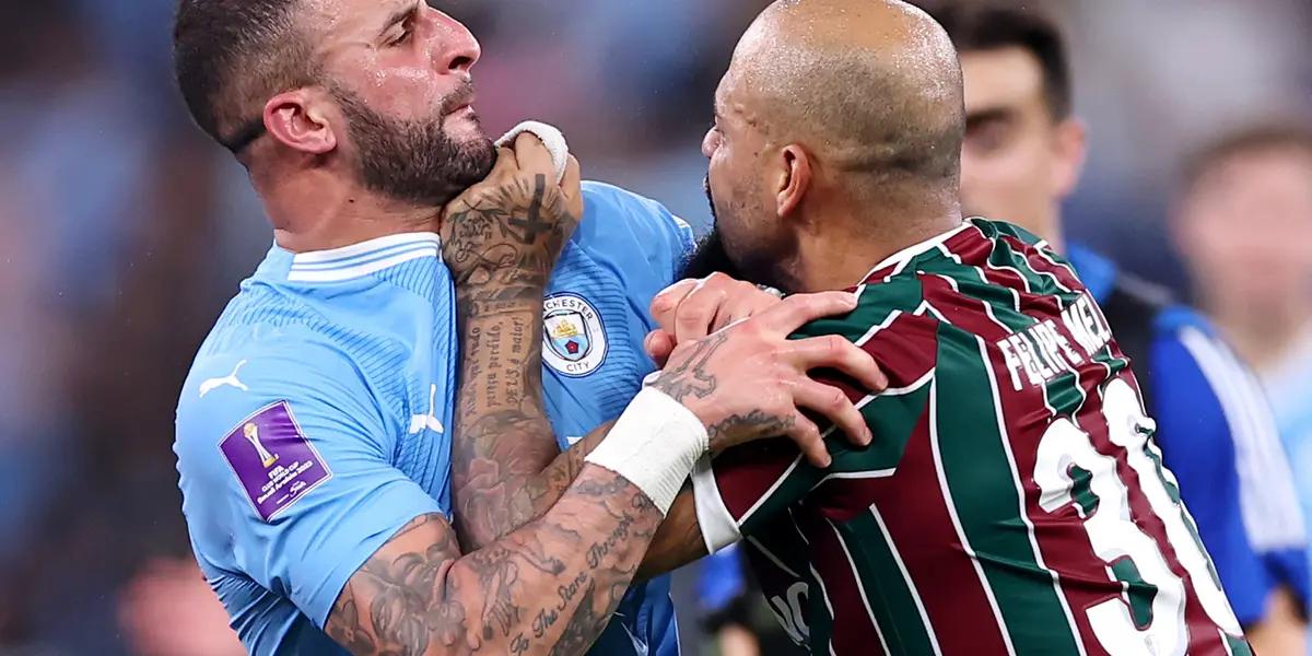 The Brazilian midfielder and the English full-back clashed after the final whistle, leaving an embarrassing image. We will see what consequences it has.
