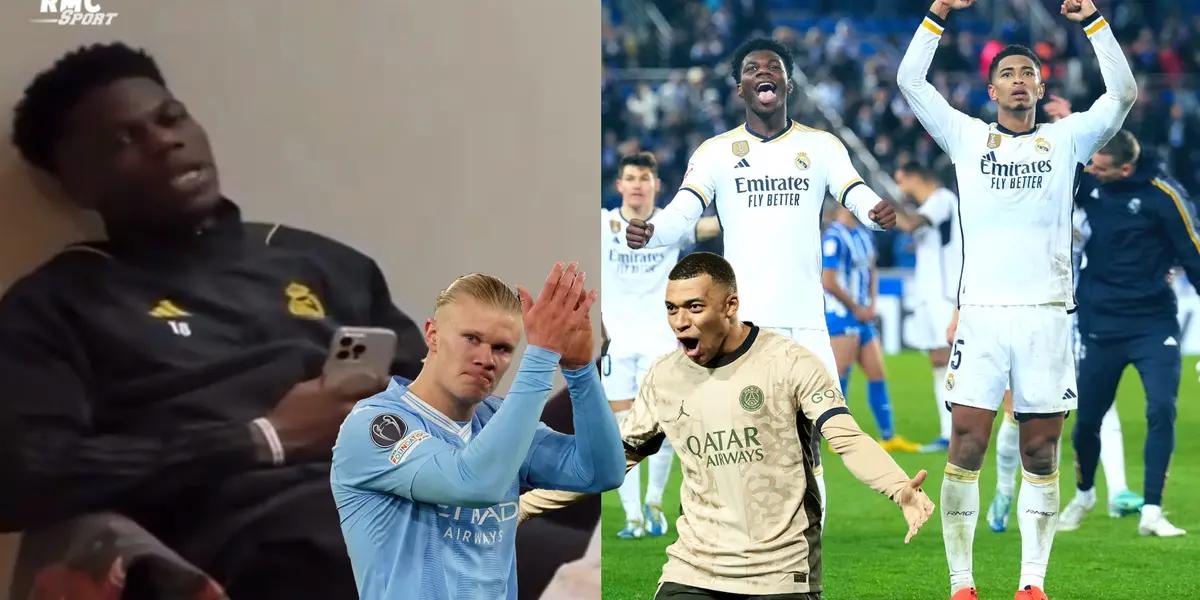 The discussion between Tchouameni and Bellingham was not about Haaland vs Mbappé.