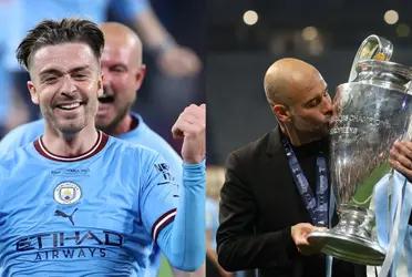 The gesture Pep Guardiola made after winning the Champions League