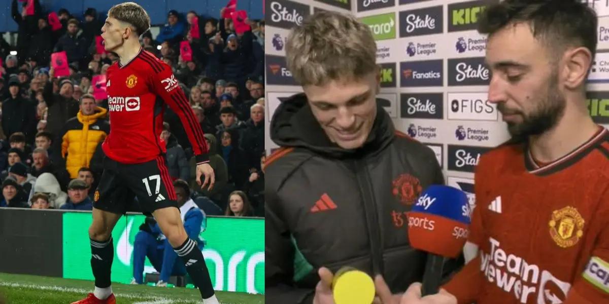 The great gesture that Bruno Fernandes had with Garnacho