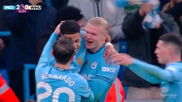 The Norwegian had gone four games without scoring at the Etihad Stadium and now broke his losing streak