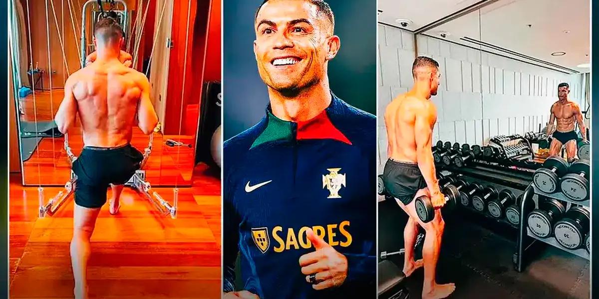 The Portuguese star published a video where he works spectacularly in the gym.