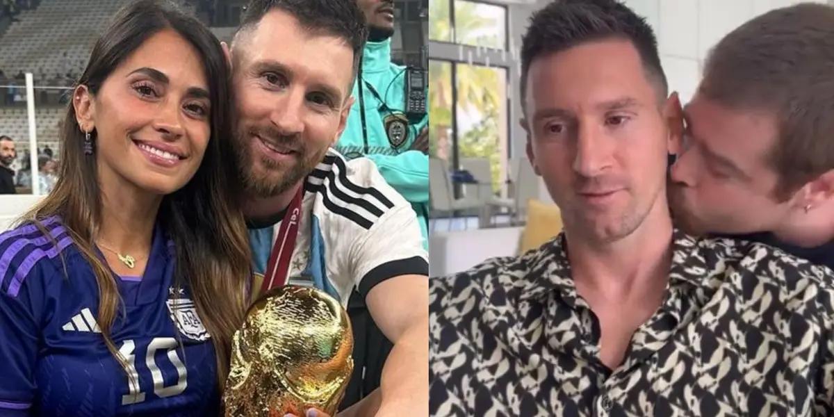 The reaction of Lionel Messi's wife