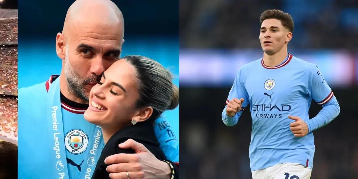 The unexpected reaction of Pep Guardiola's daughter with Julián Álvarez