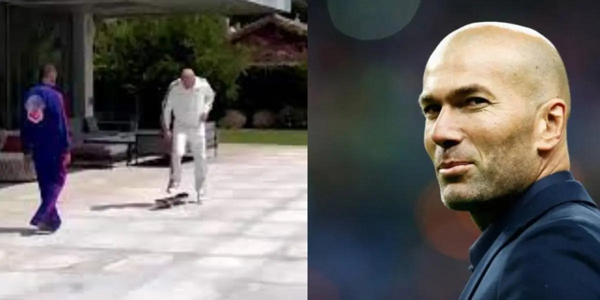 The viral video of Zidane on a skateboard