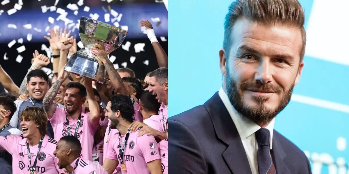 This is what David Beckham reaction with Lionel Messi