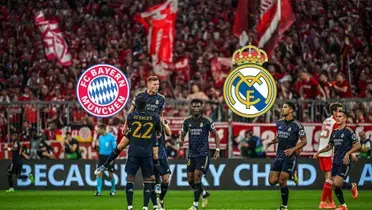 Toni Kroos and the rest of the Real Madrid team celebrate a goal vs Bayern Munich.