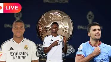 Vini, Kilyan y Rodri con el balón de oro/FOTO: Eurosport