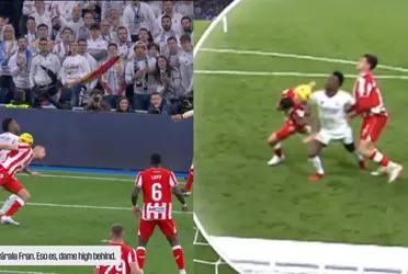 Vinicius Jr's message after scoring a goal with his hand against Almería